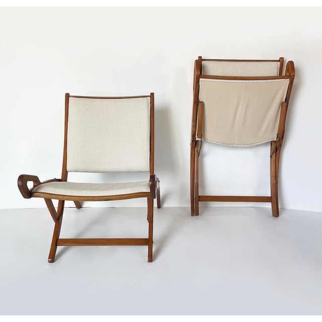 1950s Ninfea Folding Armchairs attributed to Gio Ponti, 1950s, Set of 2 For Sale - Image 5 of 18