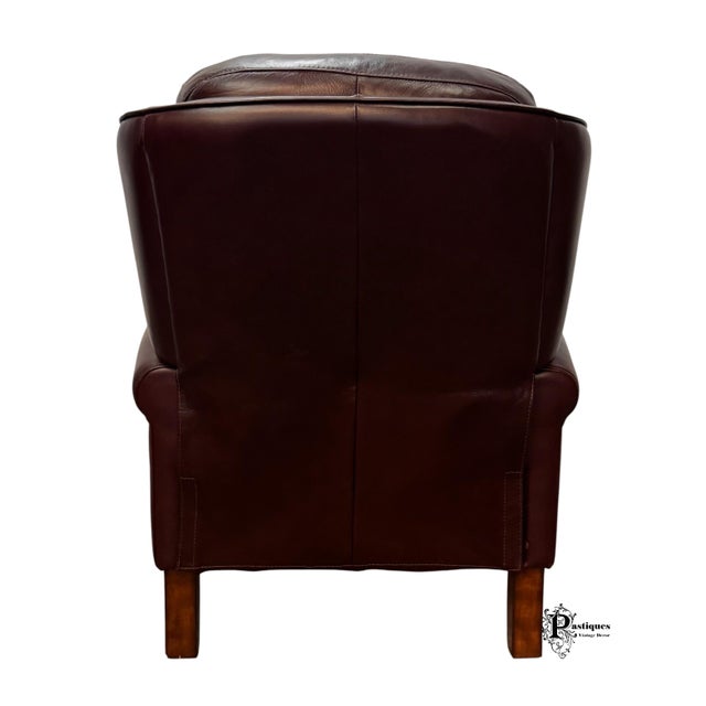 Vintage Traditional American Style Tufted Leather Recliners - Pair For Sale - Image 9 of 12