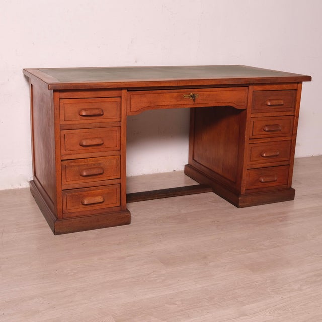 Vintage Italian Nine-Drawer Desk, 1940s For Sale - Image 6 of 18