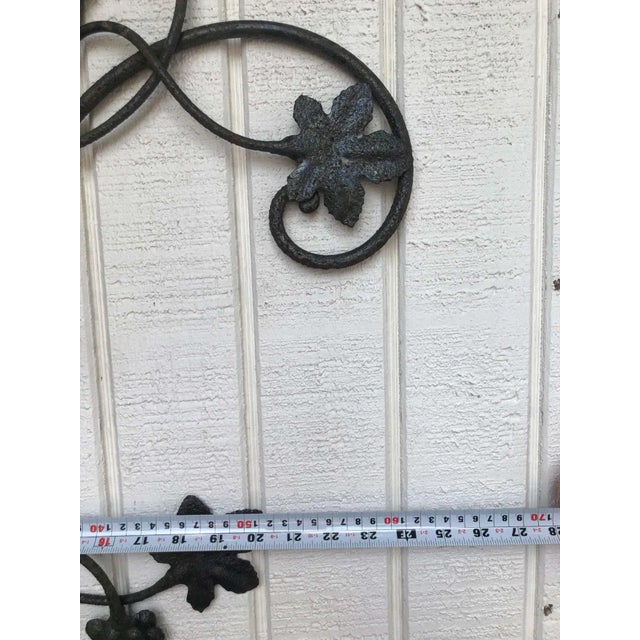 Black Wrought Iron Floral Garden Wall Decor For Sale - Image 8 of 11