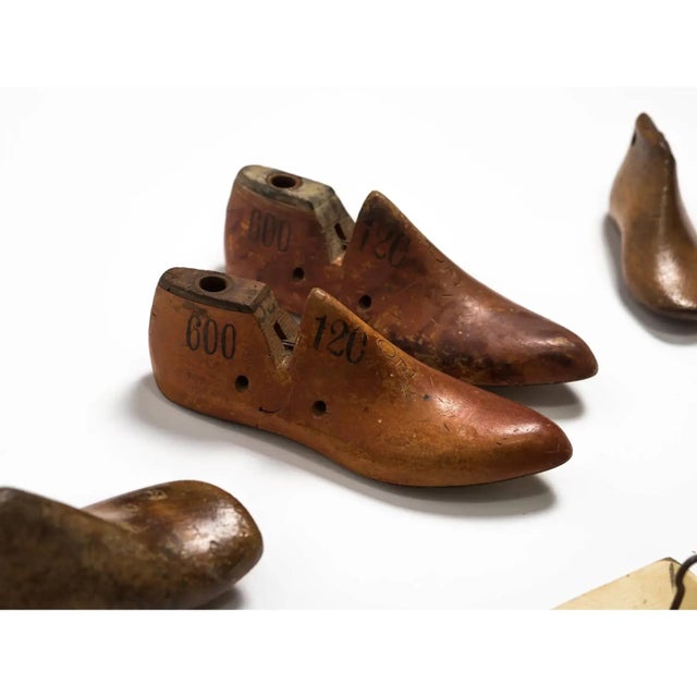 Antique French Cobbler’s Wooden Children’s Shoe Molds—Set of 17. For Sale - Image 9 of 11