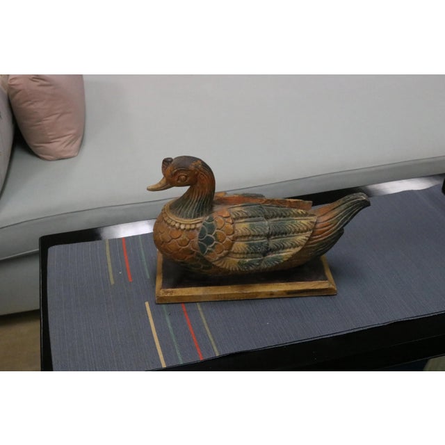 1900 Hand Carved Wood Duck For Sale - Image 4 of 6
