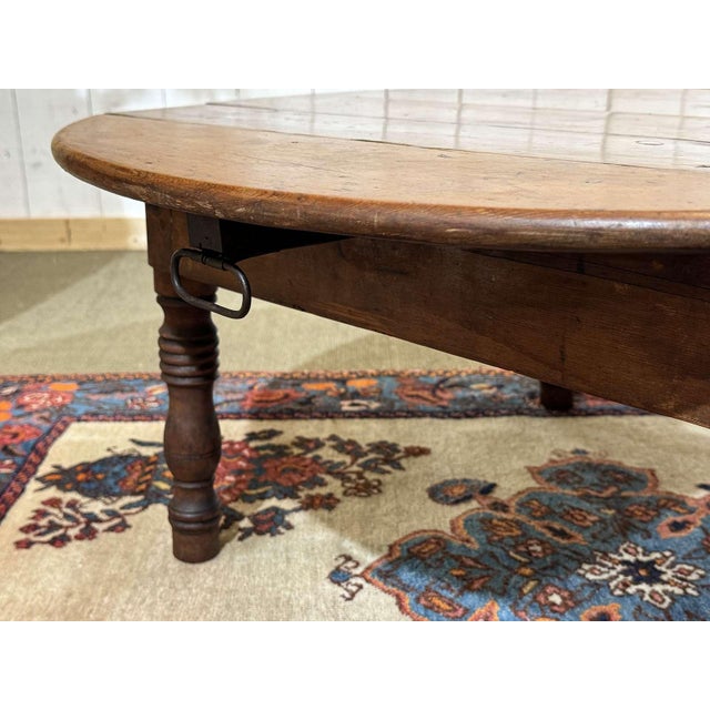 Wood Antique Oval Fir Coffee Table, 1900s For Sale - Image 7 of 11