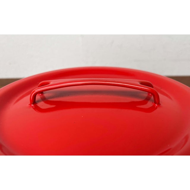 Mid-Century Modern Mid-Century Modern Red Enamel Pot by Seppo Mallat for Finel, 1960s For Sale - Image 3 of 16