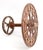 Early 20th century brass elevator dial with foliate motifs, a beaded border, and a fleur de lis indicator arrow. The back...