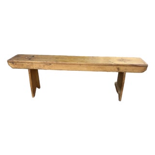 Antique English Country Pine Bench, C 1860. For Sale