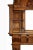 Antique Romanesque Revival style carved oak fireplace mantel and portal form overmantel with display shelves and mirror...