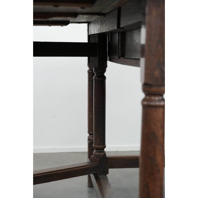 Antique English Oak Gateleg Table, 18th Century For Sale - Image 16 of 18