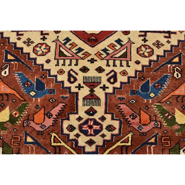 Fine Quchan Rug 6'7'' X 9'6'' Brown Wool/Silk Hand-Knotted Oriental Carpet For Sale - Image 9 of 15