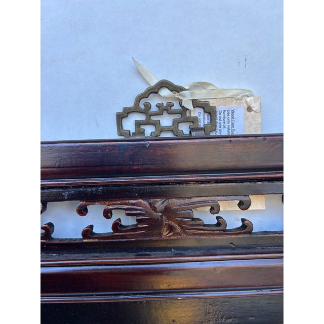 Chinese 1875 Chinese Hand-Carved Wooden Wall Panels With Gold Accent and Certificate of Antiquity, Pair For Sale - Image 3 of 10