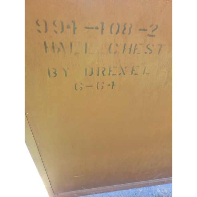 1964 Drexel Meridian Tri-Front Walnut Hall Chest by John Van Koert For Sale - Image 9 of 9