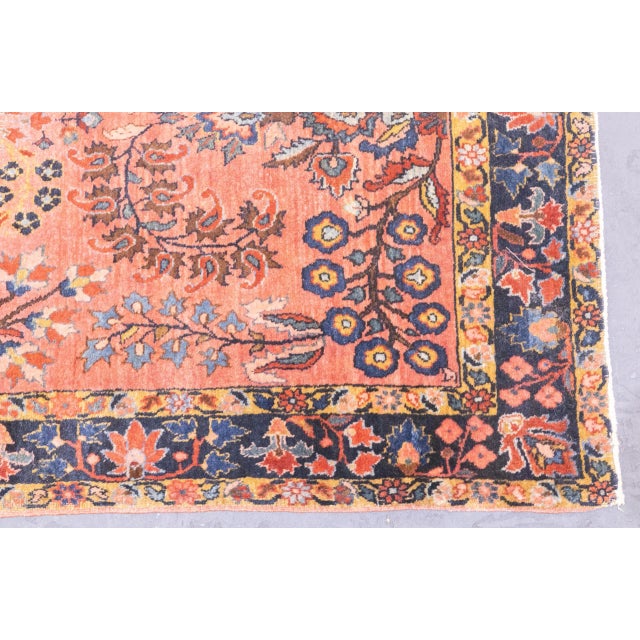 Burnt Orange Fine Antique Persian Mohajeran Sarouk Rug 2'6'' X 4'10'' For Sale - Image 8 of 10