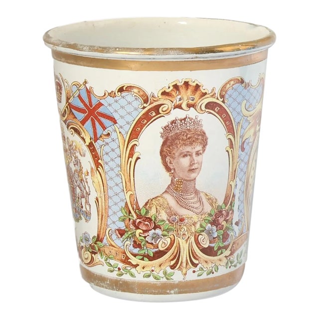 1911 George v & Queen Mary Coronation Enamel Beaker For Sale