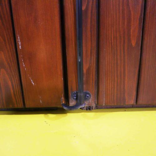 Rustic Pine Double Slatted Door with Hardware For Sale - Image 6 of 11