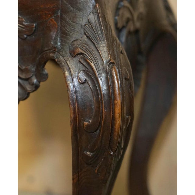 Gold Hand Carved Hardwood Claw & Ball Side Tables, 1900s, Set of 2 For Sale - Image 8 of 18