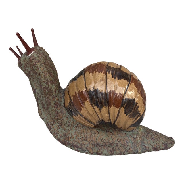 Terracotta Majolica Snail Bavent Normandy For Sale