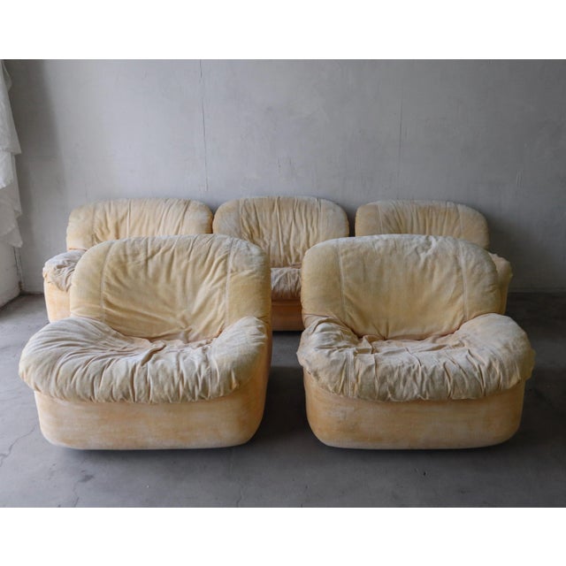 Postmodern Post Modern 5 Piece Modular Scoop Chair Sofa For Sale - Image 3 of 9
