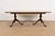 Queen Anne John Stuart Georgian Oak Double Pedestal Extension Dining Table, Newly Refinished For Sale - Image 3 of 14