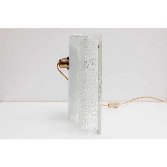1970s Wave Ice Glass Table Lamp from Kalmar, 1970s For Sale - Image 5 of 11