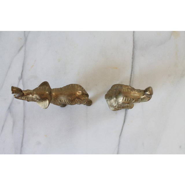 Brass Vintage Brass Elephant Figurines For Sale - Image 8 of 9