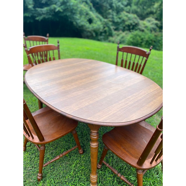 1960s Tell City Chair Co Hard Rock Maple Colonial Style Dining Set With