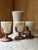 Vintage Brutalist Barware Set with Hand-Molded Capa Carafe and Vessels with Copper Bases, Set of 4 For Sale - Image 5 of 12