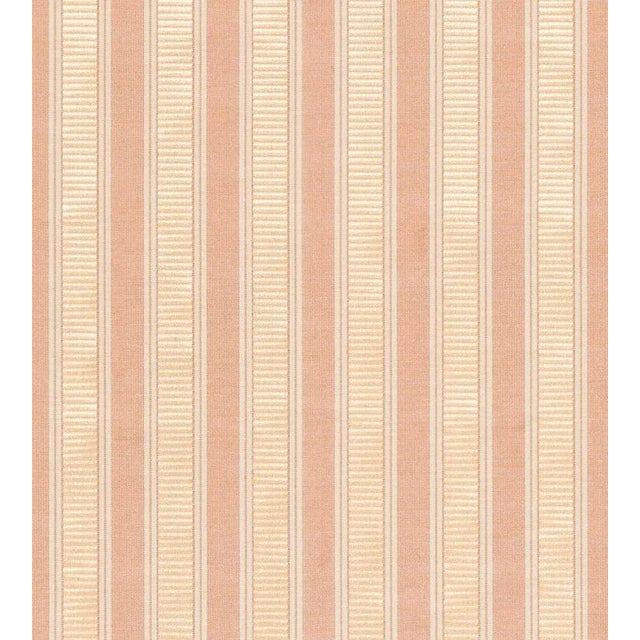 The House of Scalamandré Shirred Stripe Fabric, Peach & Beige For Sale