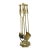 Vintage Solid Brass Fireplace Tool Set- 5 Piece For Sale