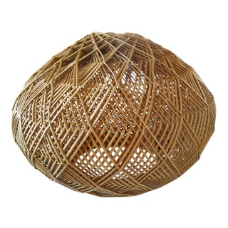 Vintage Wicker Pendant Light For Sale