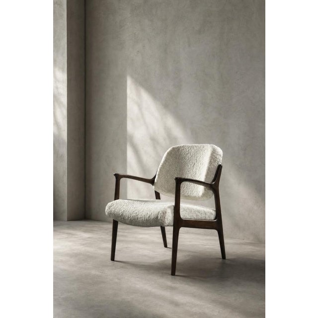 Vintage Scandinavian Teak White Armchair by Inge Andersson for Bröderna Anderssons, 1960s For Sale - Image 12 of 18