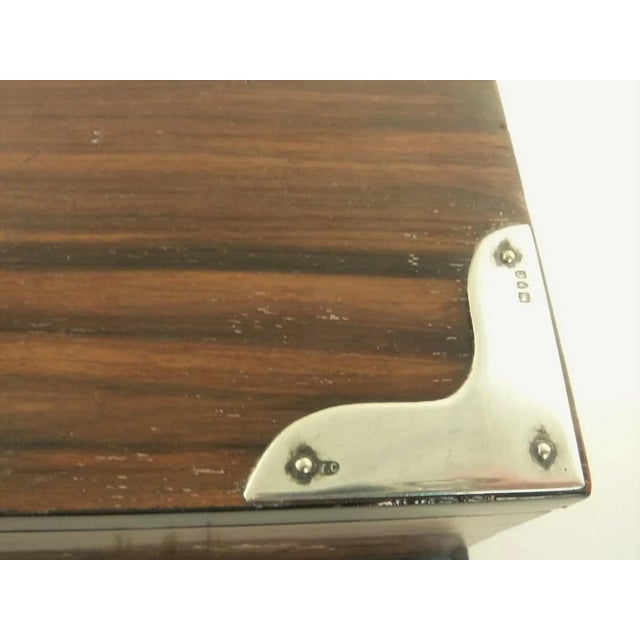 Antique English Cigar Box or Letterbox With Sterling Silver Mounts and Shield For Sale - Image 6 of 10