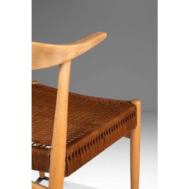 Rare Mid-Century Scandinavian Modern "Horn" Desk / Accent Armchair in Beech & Paper Cord Attributed to Folke Ohllson for Dux, Sweden, C. 1950s For Sale - Image 15 of 18