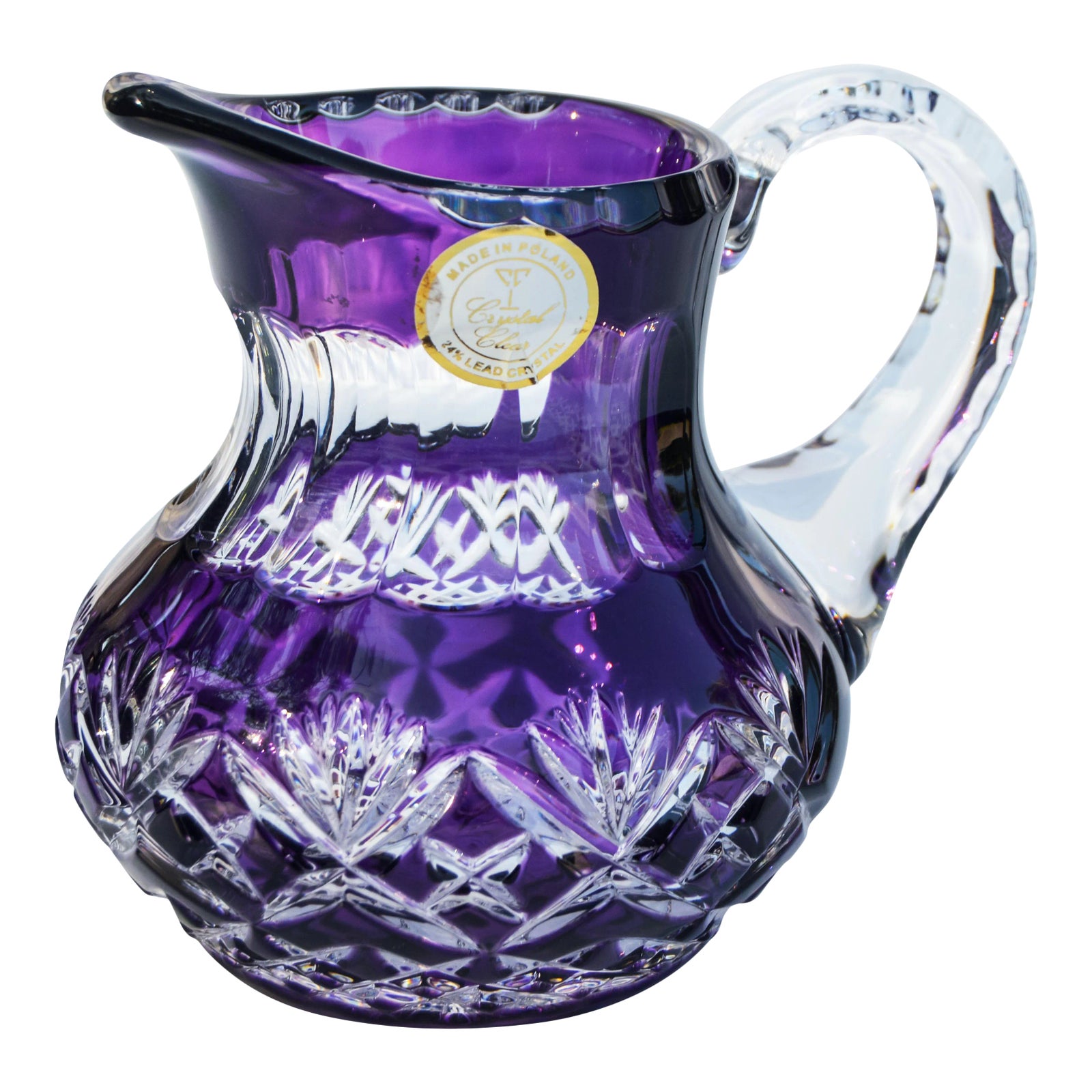 Amethyst Purple Crystal-Cut Pitcher | Chairish