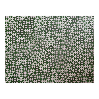 Christopher Farr Geometric Green "E" Fabric by Anni Albers- 3.6 Yards For Sale