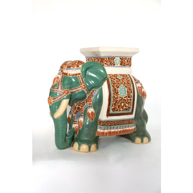 Ceramic Vintage Ceramic Handmade Elephant Plant Stand, 1970s For Sale - Image 7 of 11