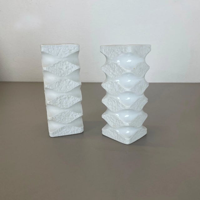 Original Porcelain Op Art Vases by Royal Bavaria KPM, Germany, 1970s, Set of 2 For Sale - Image 6 of 18