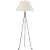 Valley Medium Tripod Floor Lamp in Aged Iron and Gild with Linen Shade Designer: Champalimaud Height: 60.5" Shade Detail:...