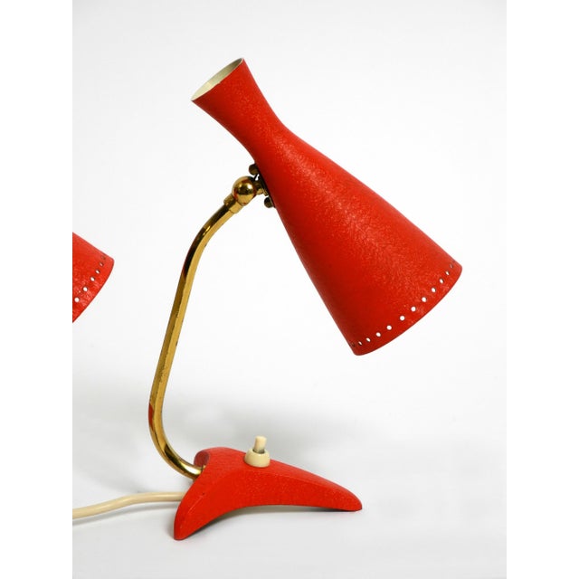 Mid-Century Modern Red Diabolo Crows Foot Table Lamps from Cosack, 1950s, Set of 2 For Sale - Image 6 of 18