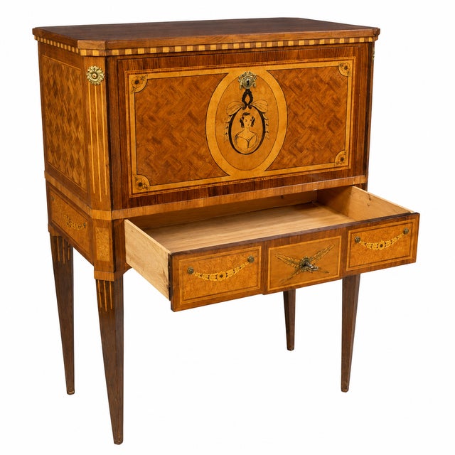 Bargueno-style louis xvi secretary cabinet in precious wood marquetry bargueno-style louis xvi secretary cabinet in...