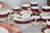 1960s Elegant Mid-Century Japanese Bone China Service for 12 in White and Noble Red For Sale - Image 13 of 17