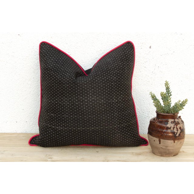 Kajal Black Dotted Ahir Handloom Pillow For Sale In Los Angeles - Image 6 of 6