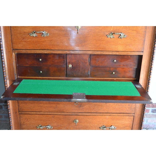 Antique Oak Chiffonier with Secretary, 19th Century For Sale - Image 6 of 12