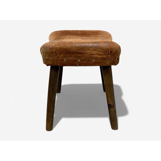 Wood Madsen and Schubell, Ottoman, Beech, Suede, Sweden, 1940s For Sale - Image 7 of 7