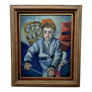 Virginia Sevier Rogers-Portrait Painting of Young Boy, 1952