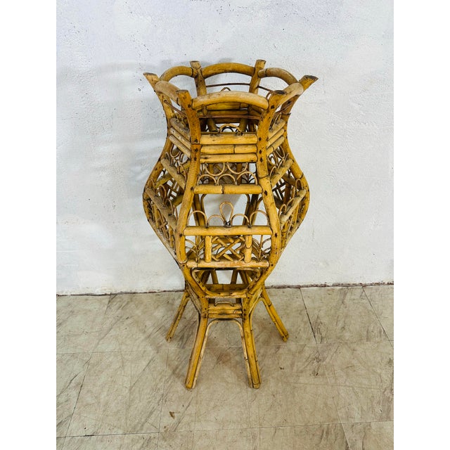 Large Vintage Rattan Plant Stand For Sale - Image 11 of 12