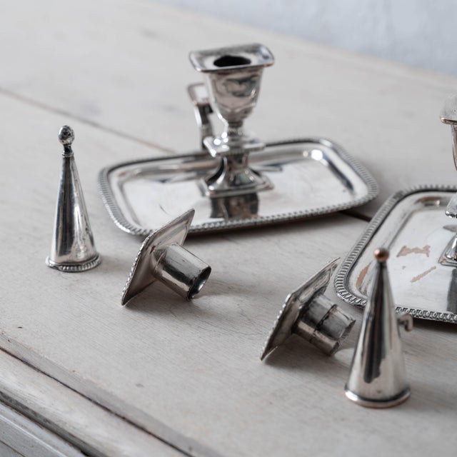 Pair of Old Sheffield Plate Chambersticks, c.1820 For Sale - Image 15 of 16