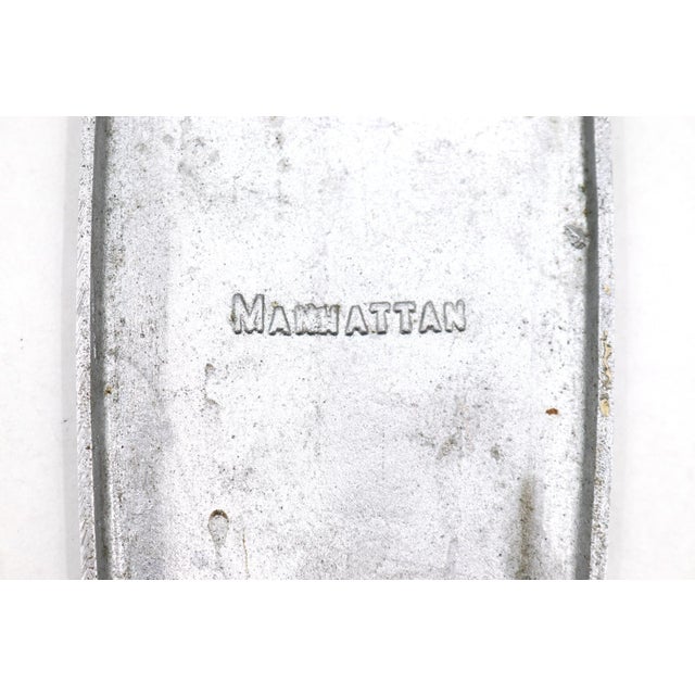 Mid 20th Century Vintage 10.5 In. Chrome Plated Brass Door Push Plate For Sale - Image 5 of 5