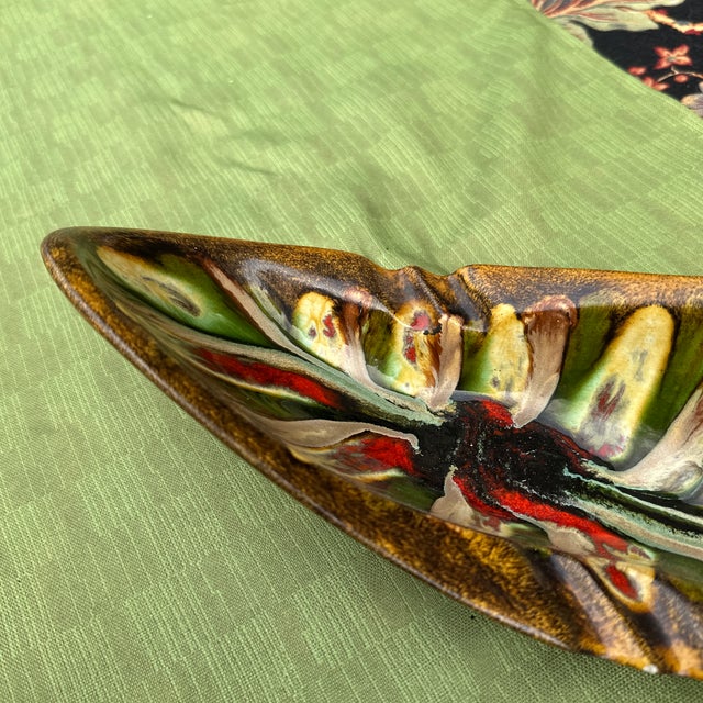 Abstract 1970s Handmade Abstract Pottery Painted Ashtray For Sale - Image 3 of 7