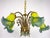French Brass Pate De Verre Glass Five Light Chandelier, 1950s, in Very Good conditions. Designed 1950 to 1959 I have...