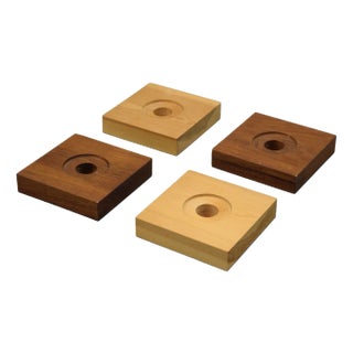 Candleholders in Wood by Hans Wegner for Getama, Denmark, 1950s, Set of 4 For Sale